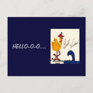 HELLO-O-O....Best Wishes!     Postcard