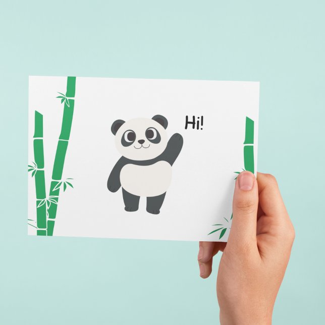 Hello - Panda themed flat notecard (Creator Uploaded)