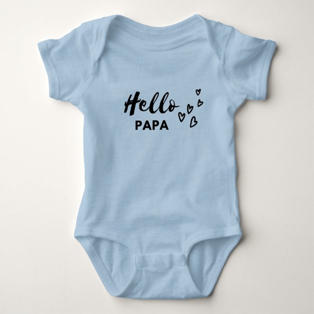 Hello PAPA   Baby Bodysuit (Front)
