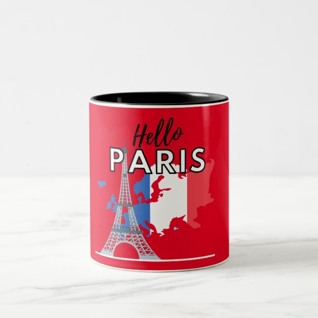 Hello Paris Two-Tone Coffee Mug (Center)