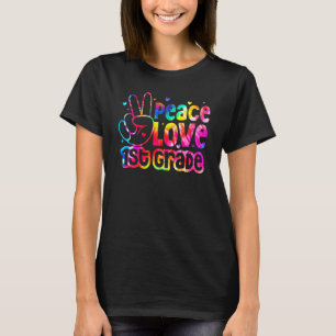 Hello Peace Love 1st Grade Boys Girls Back To Scho T-Shirt