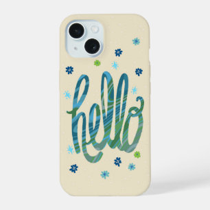 Hello phone case with cute flowers