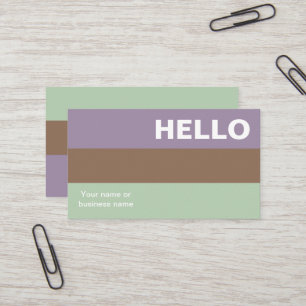 Hello Plum Mint Colour Palette Minimal Classy Business Card