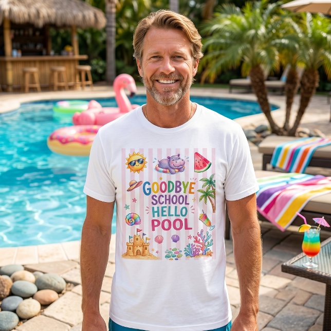 Hello Pool Party Stripes T-Shirt  (Creator Uploaded)