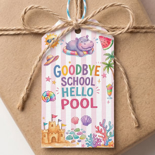 Hello Pool Party Yellow Caro Gift Tags