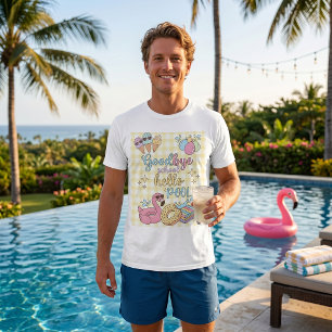 Hello Pool Party Yellow Caro T-Shirt 