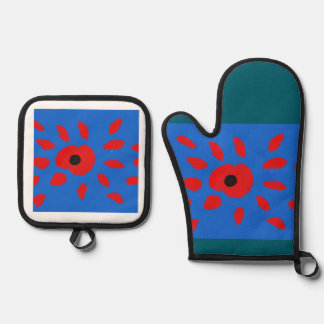 Hello Poppy Oven Mitt & Pot Holder Set