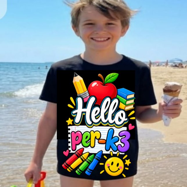 Hello Pre-K3 Cute Preschool School Tri-Blend Shirt (Creator Uploaded)