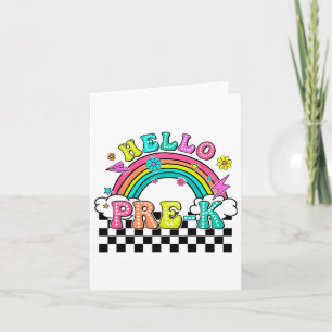 Hello Pre-k Back To School Pre-k Teacher Rainbow Card