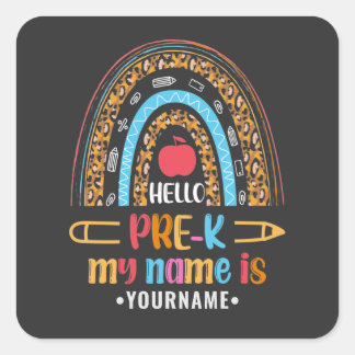 Hello Pre K Back to School Preschool Gifts Square Sticker