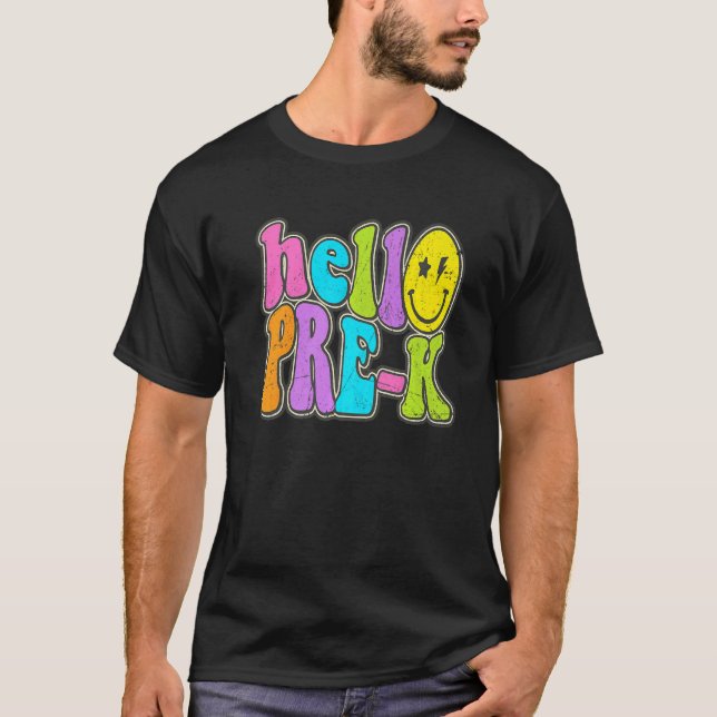 Hello Pre K  Back To School Teacher Student Boy Gi T-Shirt (Front)
