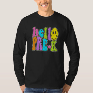 Hello Pre K  Back To School Teacher Student Boy Gi T-Shirt