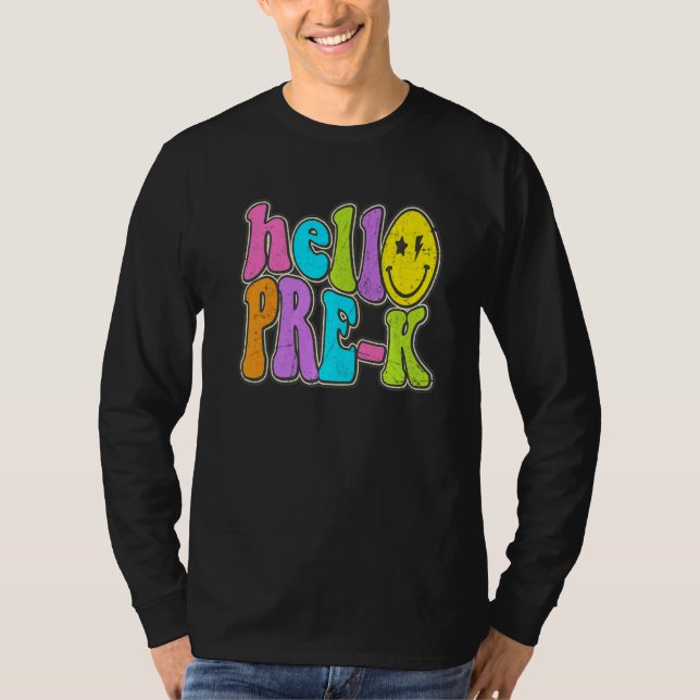 Hello Pre K  Back To School Teacher Student Boy Gi T-Shirt (Front)