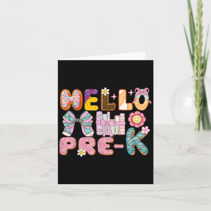 Hello Pre-k First Day Of Preschool Tee For Girls & Card