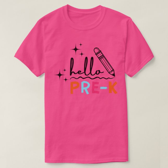 Hello Pre K Grade 3 T-Shirt (Design Front)