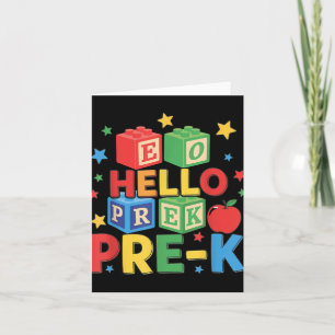 Hello Pre-k _ Happy First Day Of Back To School Cu Card