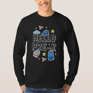 Hello Pre K Kids Cute Pre Kindergarten Pk T-Shirt