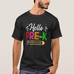 Hello Pre K Leopard Kids Back To School Teacher St T-Shirt