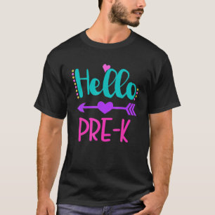 Hello Pre K Leopard Pencil Back To School T-Shirt