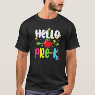 Hello Pre K Pre Kindergarten Student Teacher Back T-Shirt