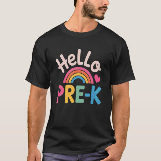 Hello Pre-K Preschool Back to School First Day Tea T-Shirt