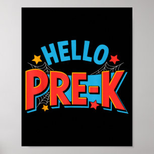 Hello pre-k preschool squad spider back to school poster
