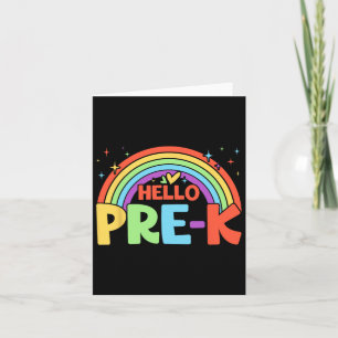 Hello Pre-k Rainbow Teacher Squad Back To School Card