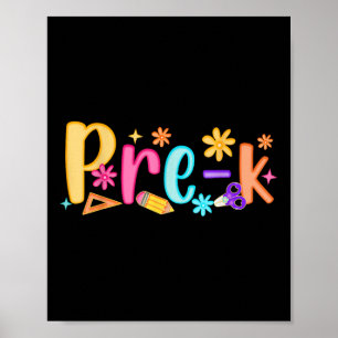 Hello Pre-k Teacher Girl Kid Preppy Prek Back To S Poster