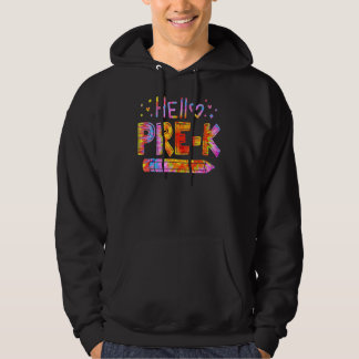 Hello Pre K Teacher Kids Back To School Student Ti Hoodie