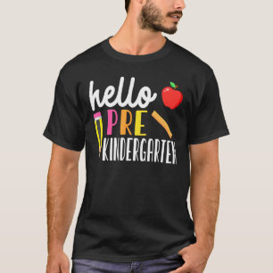 Hello Pre K Team Kinder Back To School Teacher Kid T-Shirt