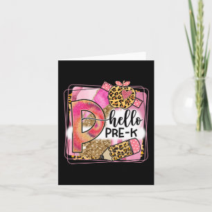 Hello Pre-K Team PreK Back to School Teacher Girls Card
