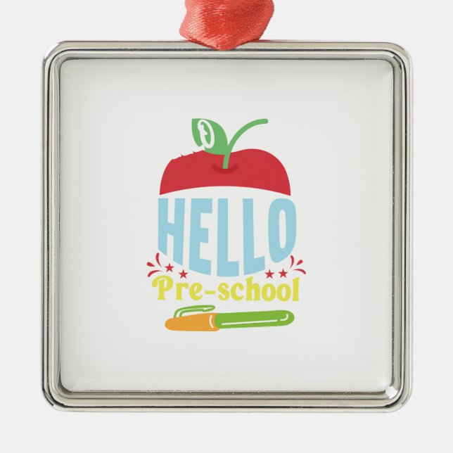 Hello Pre School Metal Tree Decoration (Front)