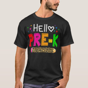 Hello Prek Teacher Kids Back to School Teacher Stu T-Shirt