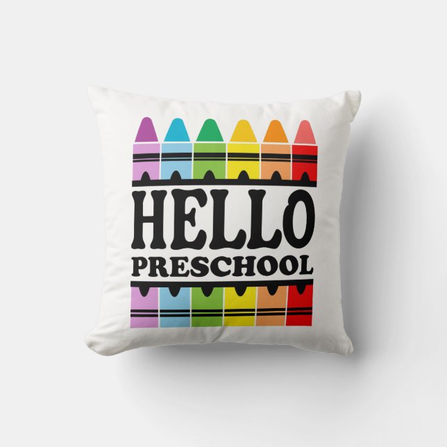 Hello Preschool Back to School Cushion (Front)