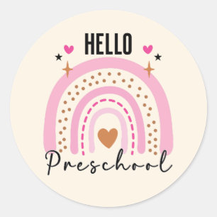 Hello Preschool Back to School Preschool Classic Round Sticker
