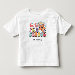 Hello Preschool Colourful Back to School White Toddler T-Shirt