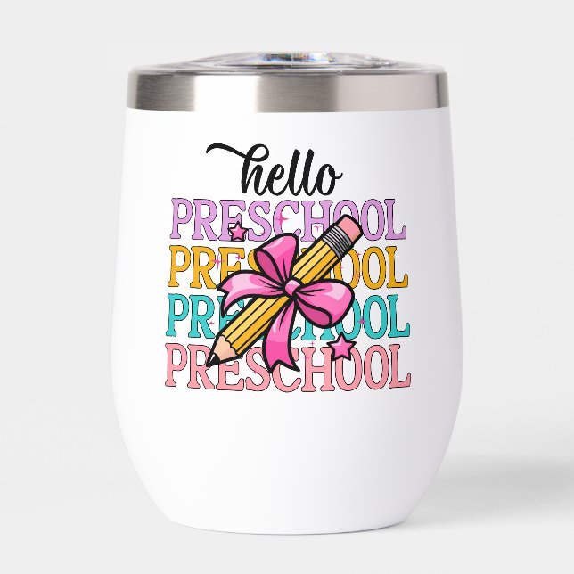 Hello Preschool Colourful School Teacher Pencil (Front)