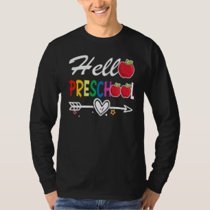 Hello Preschool Heart Teacher Student Back To Scho T-Shirt