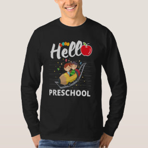 Hello Preschool Heart Teacher Student Back To Scho T-Shirt