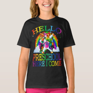Hello Preschool Here I Come Unicorn Back To School T-Shirt