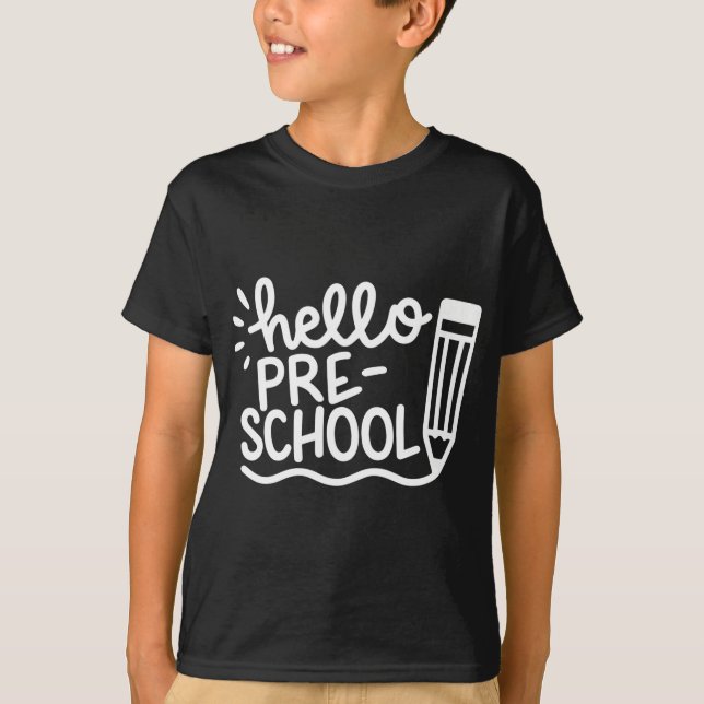 Hello Preschool Kids Back to School Outfits for Gi T-Shirt (Front)