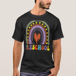 Hello Preschool Rainbow Heart Back To School Teach T-Shirt