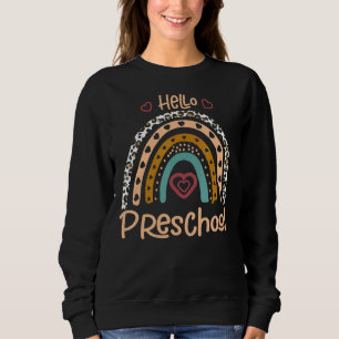 Hello Preschool Rainbow Teacher Back To School Sweatshirt
