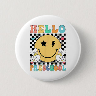 Hello Preschool Teacher Kids Team Pre-k Pre K Back 6 Cm Round Badge