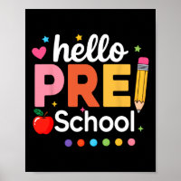 Hello Preschool Teacher Kids Team Pre-k Pre K Back