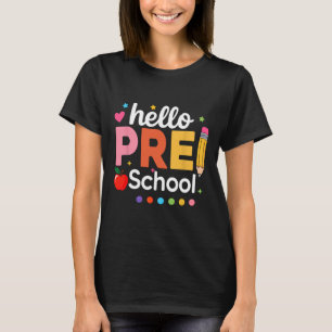 Hello Preschool Teacher Kids Team Pre-k Pre K Back T-Shirt