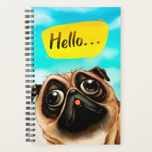 Hello Pug Gift Idea, Pug Owner, Dog Lover Gift Planner