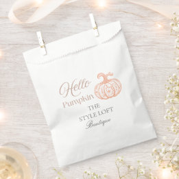 Hello Pumpkin Autumn Branding for Boutique Shop Favour Bags