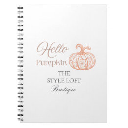 Hello Pumpkin Autumn Branding for Boutique Shop Notebook