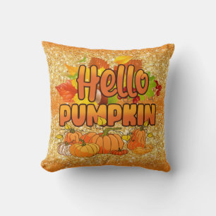 Hello Pumpkin Autumn Customise Colour Cushion